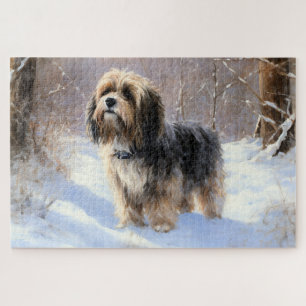 Tibeter Terrier Let It Snow Weihnachten Puzzle