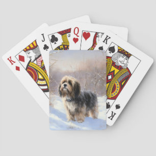 Tibeter Terrier Let It Snow Weihnachten Spielkarten
