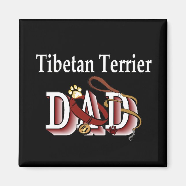 Tibeter Terrier Papa Magnet (Vorne)