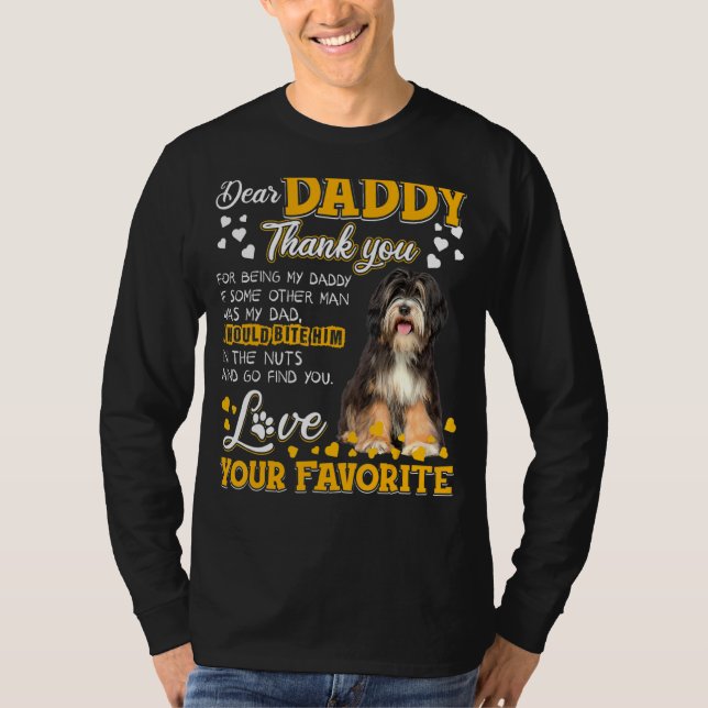 Tibeter Terrier Sehr geehrter Daddy Danke, dass du T-Shirt (Vorderseite)