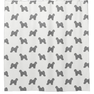 Tibeter Terrier Silhouetten Muster Duschvorhang