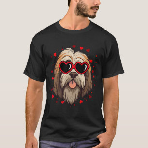 Tibeter Terrier Valentine Herz Niedliche Hundelieb T-Shirt