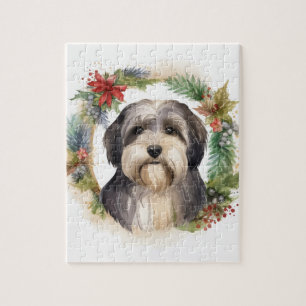 Tibeter Terrier Weihnachtskranz Festliche Jungfrau Puzzle