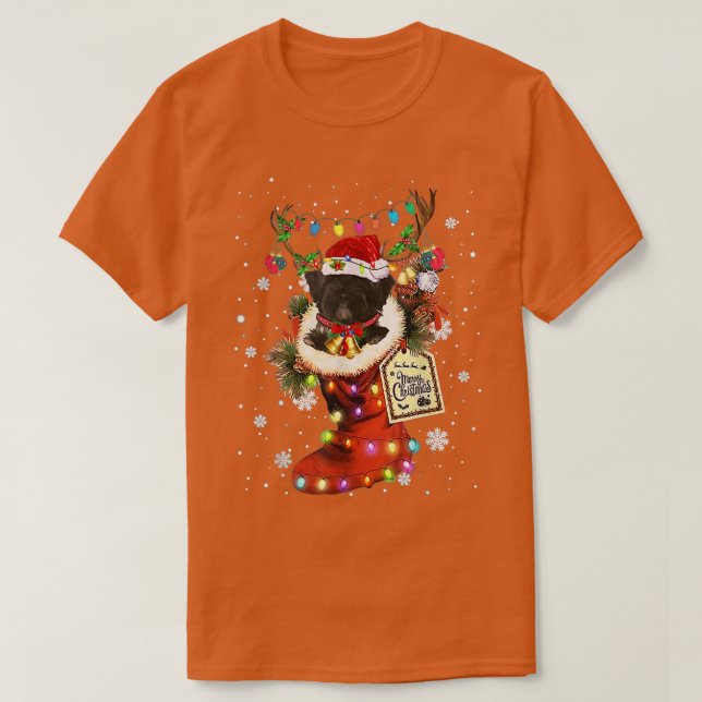 Tibeter Terrier Xmas Boot Christmas Sock Winter Sn T-Shirt (Design vorne)