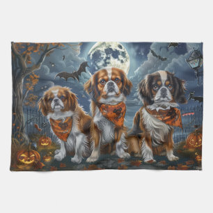 Tibetisch-Spaniel Halloween Spooky Geschirrtuch