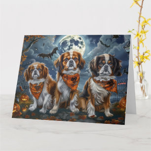 Tibetisch-Spaniel Halloween Spooky Karte