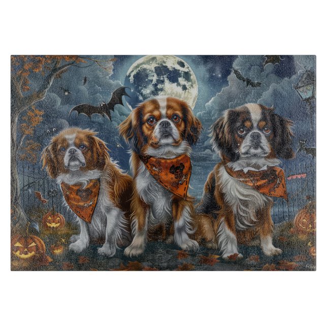 Tibetisch-Spaniel Halloween Spooky Schneidebrett (Vorderseite)