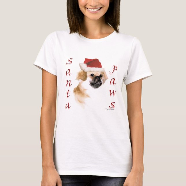 Tibetisch-Spaniel Santa Paws T-Shirt (Vorderseite)