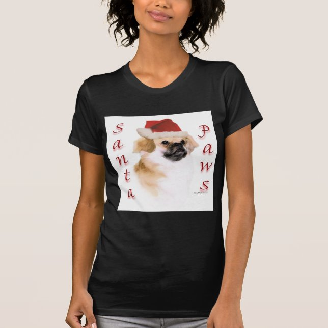 Tibetisch-Spaniel Santa Paws T-Shirt (Vorderseite)