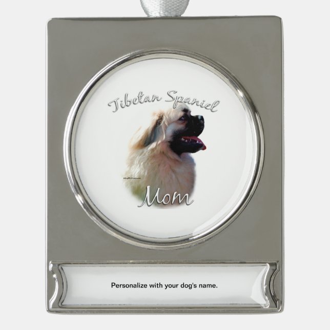 Tibetisch-Spanische Mama 2 Banner-Ornament Silber (Vorderseite)