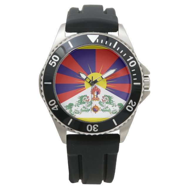 tibetische Flagge Armbanduhr (Vorderseite)