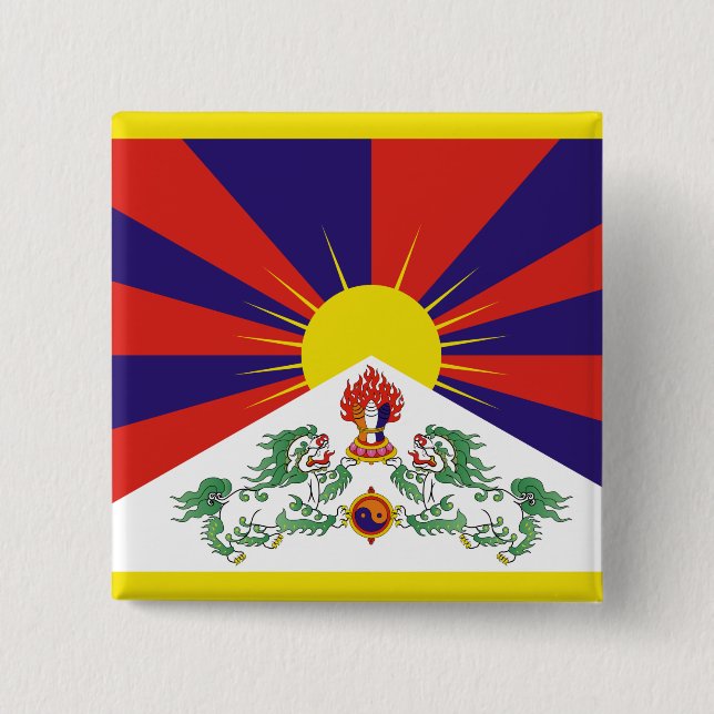 tibetische Flagge Button (Vorderseite)