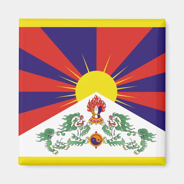 tibetische Flagge Magnet (Vorne)
