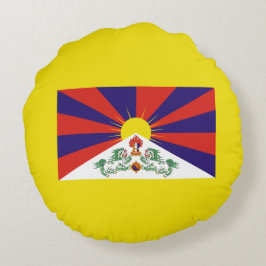 tibetische Flagge Rundes Kissen