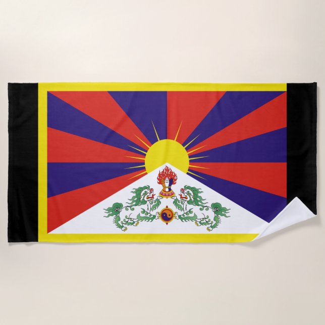 tibetische Flagge Strandtuch (Vorderseite)