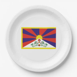 tibetische Flagge (Tibet) Pappteller