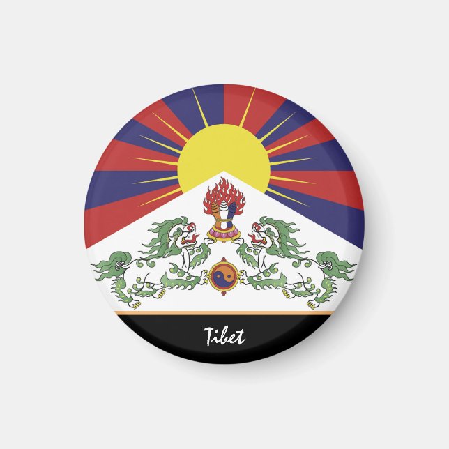 tibetische Flagge & Tibet - Reise Himalaya/Lhasa Magnet (Vorne)