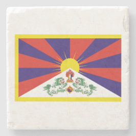 tibetische Flagge (Tibet) Steinuntersetzer
