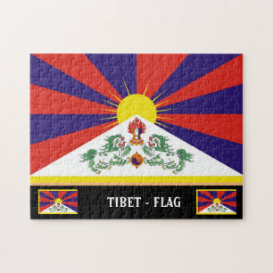 tibetische Flagge und tibetisches Land / Tibet und Puzzle