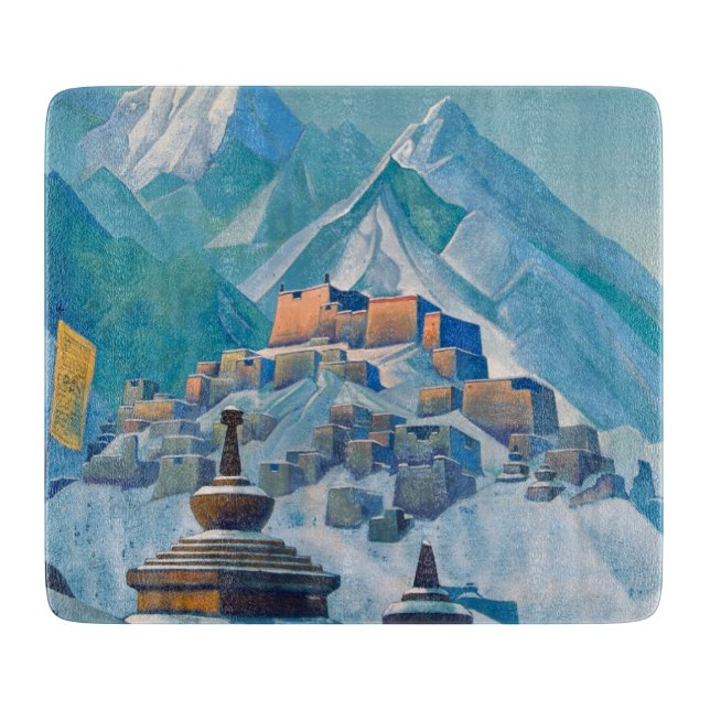 tibetische Landschaft im Himalaya-Gebirge Schneidebrett (Vorderseite)