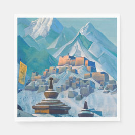 tibetische Landschaft im Himalaya-Gebirge Serviette