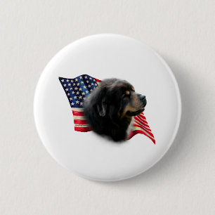 tibetische Mastiff-Flagge Button