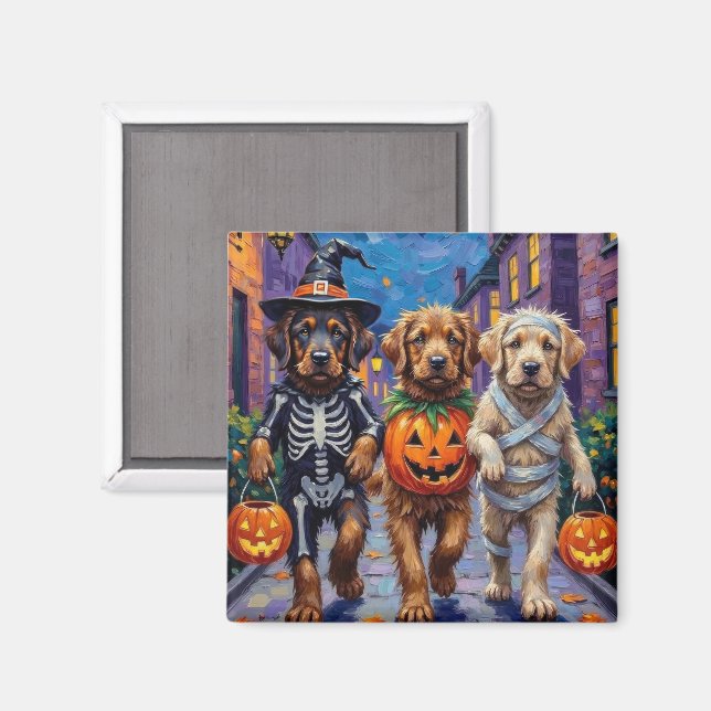 Tibetische Mastiff-Hunde zu Halloween-Kostümen Magnet (Vorderseite/Rückseite)