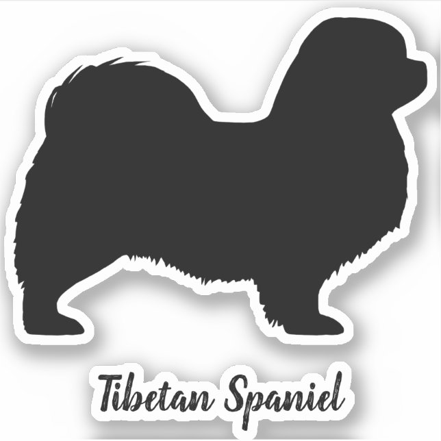 Tibetische Spanische Silhouette Hunde Rasse Vinyl  Aufkleber (Vorderseite)
