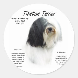 tibetische Terrier-Geschichte; ich Liebe tibetisch Runder Aufkleber