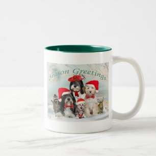 Tibetische Weihnachten mit Freunden Zweifarbige Tasse