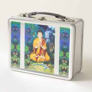 Tibetischer Buddha-Garten Maureen Girard Farbige Metall Brotdose
