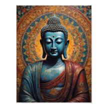 Tibetischer Buddha meditierend vor goldenem Hinter