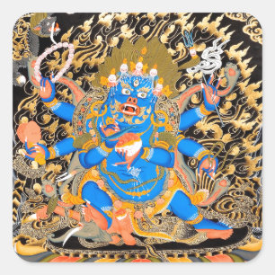Tibetischer buddhistischer Kunstdruck Quadratischer Aufkleber