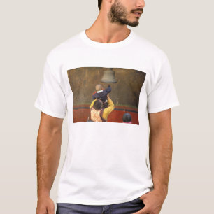 Tibetischer buddhistischer Mönch hebt einen Jungen T-Shirt