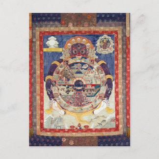Tibetischer Lebensrad-Zyklus von Samsara Postkarte