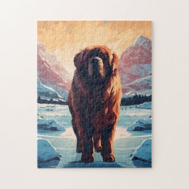 Tibetischer Mastiff in schneebedeckten Bergen Puzzle