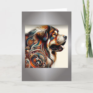 Tibetischer Mastiff Kopf Faltkarte