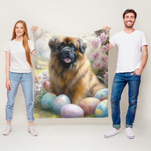 Tibetischer Mastiffhund mit Ostereiern Feiertag Fleecedecke