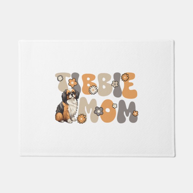Tibetischer Spaniel Groovy Tibbie-Mama Fußmatte (Vorderseite)