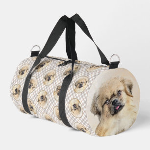Tibetischer Spanisch-Malereicreme und Weiße Hunde  Duffle Bag