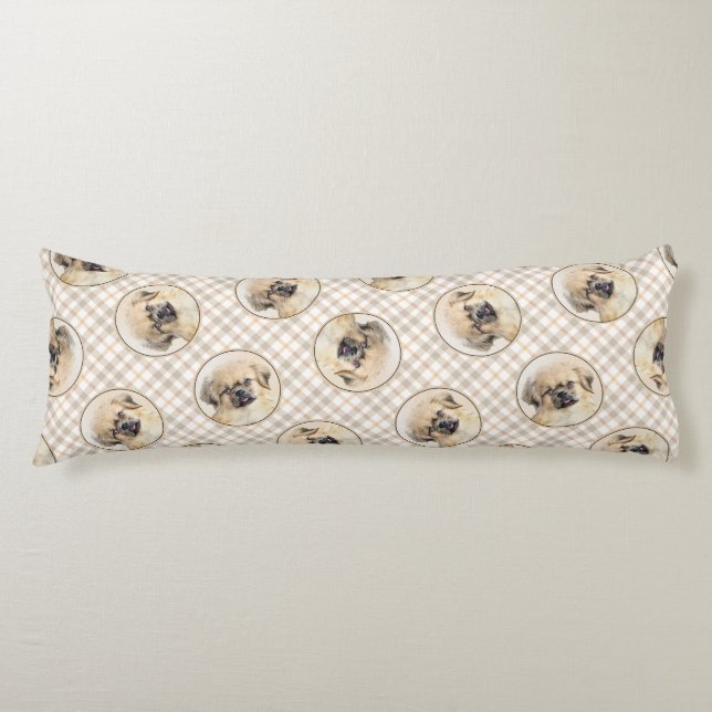 Tibetischer Spanisch-Malereicreme und Weiße Hunde  Seitenschläferkissen (Vorderseite)