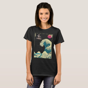 Tibetischer Terrier Dog Surfing auf einer Kanagawa T-Shirt