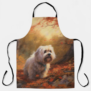 Tibetischer Terrier im Herbstfall Inspiriert Schürze