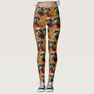 Tibetischer Terrier mit Herzinfarkt Rose Valentins Leggings