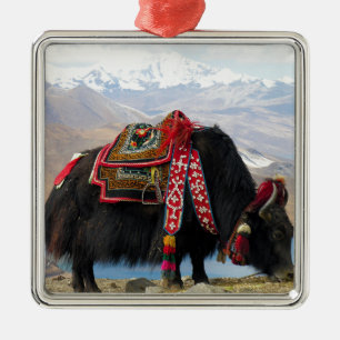 Tibetischer Yak Silbernes Ornament