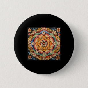 Tibetisches Mandala Heilige Geometrie Button