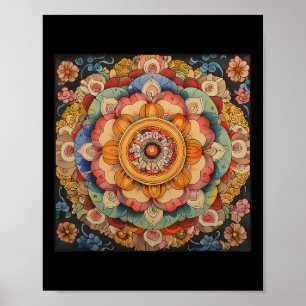 Tibetisches Mandala Heilige Geometrie Poster