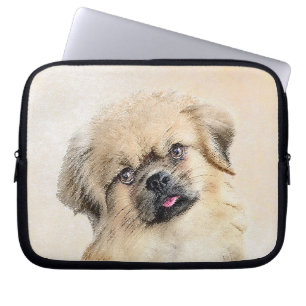 Tibetisches spanisches Gemälde - Niedliche Hundeku Laptopschutzhülle