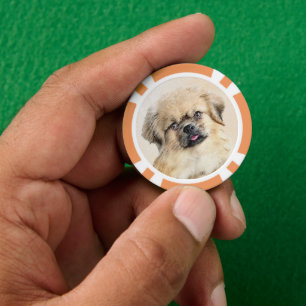 Tibetisches spanisches Gemälde - Niedliche Hundeku Pokerchips