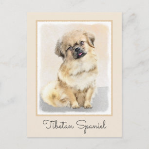 Tibetisches spanisches Gemälde - Niedliche Hundeku Postkarte